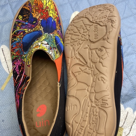 UIN Women’s Slip On Sneaker Casual Loafers Art Painted Walking Shoes - Picture 5 of 5